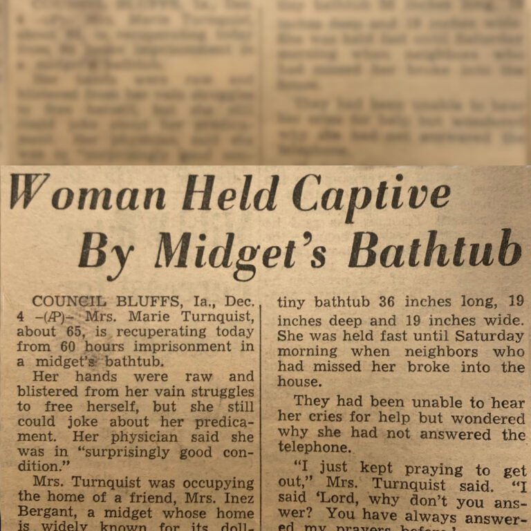 Woman Held Captive By Midget’s Bathtub